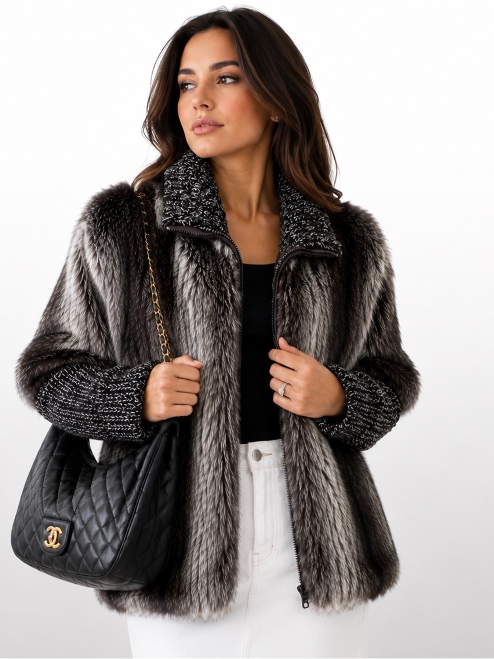 Vintage Monterey AVEC TU Luxury Faux Fur Jacket USA ILGWU Size 8 Full Zip
